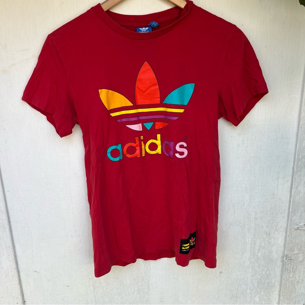 Adidas by Pharrell Williams Red Short Sleeve Shirt Size Small